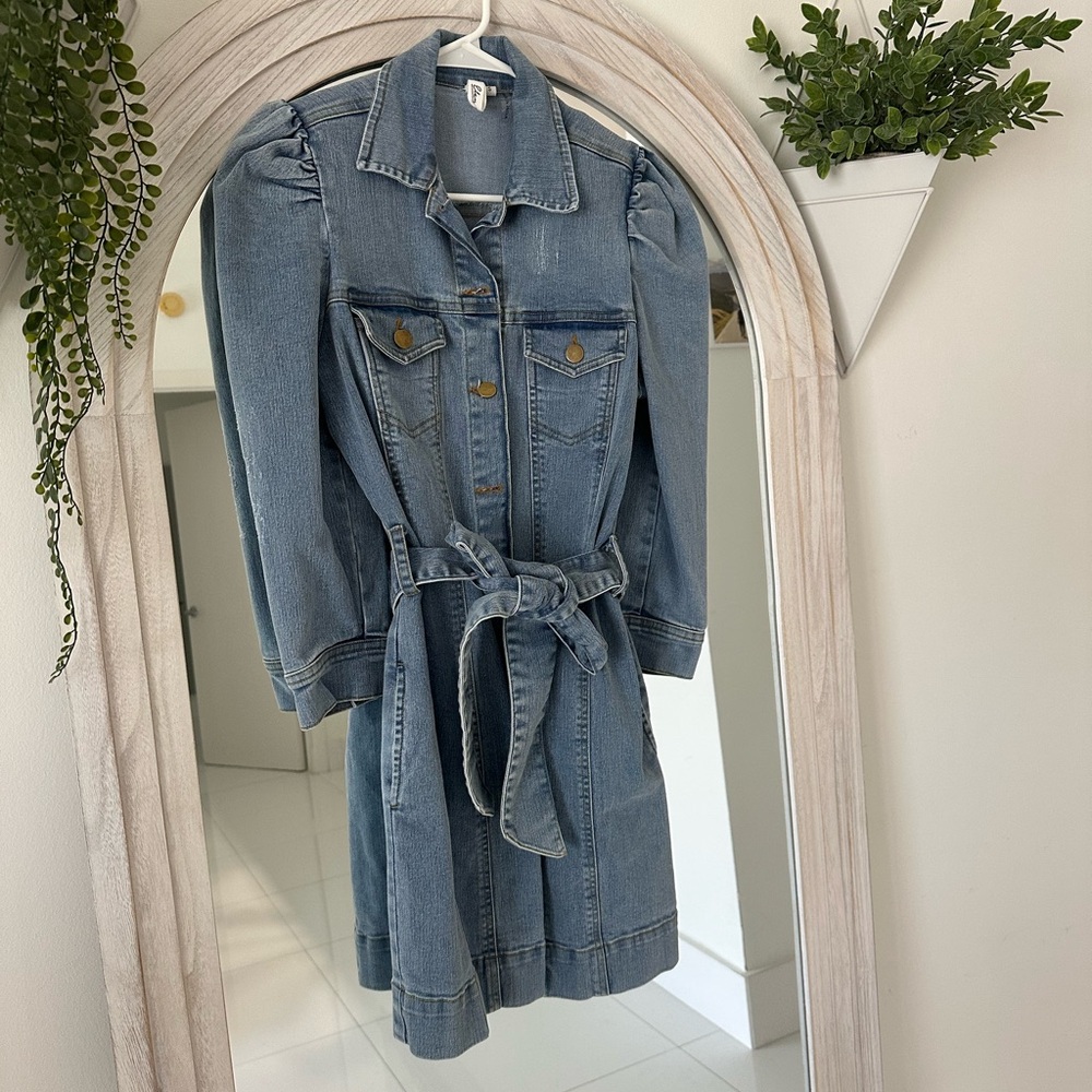 Blue Denim Dress with Belt NEVER WORN